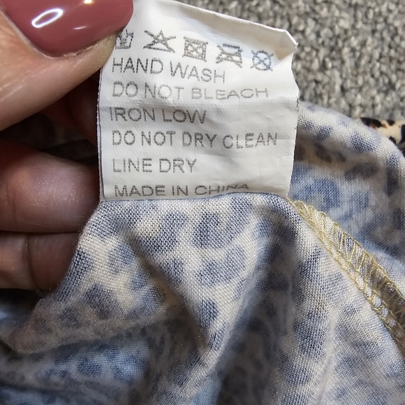 Tickled Teal Leopard Print Lightweight Skirt Small Animal Print Fall - Picture 6 of 6